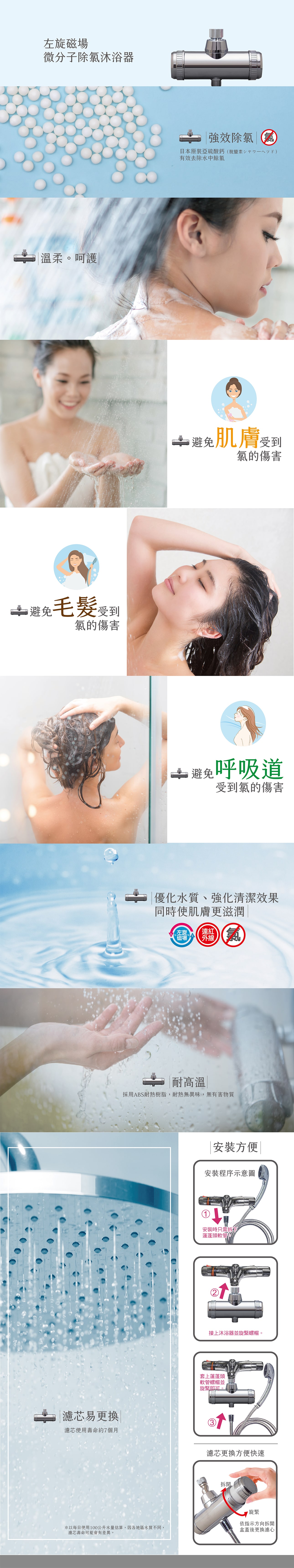 左旋磁場微分子除氯沐浴器