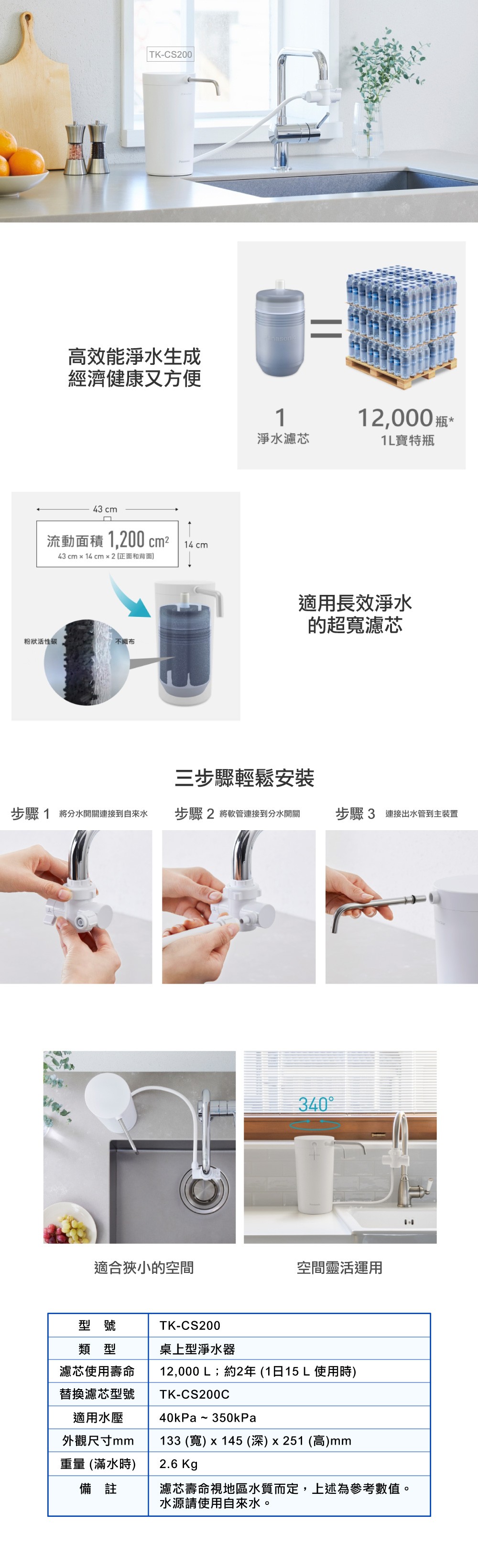 Panasonic 淨水器 TK-CS200