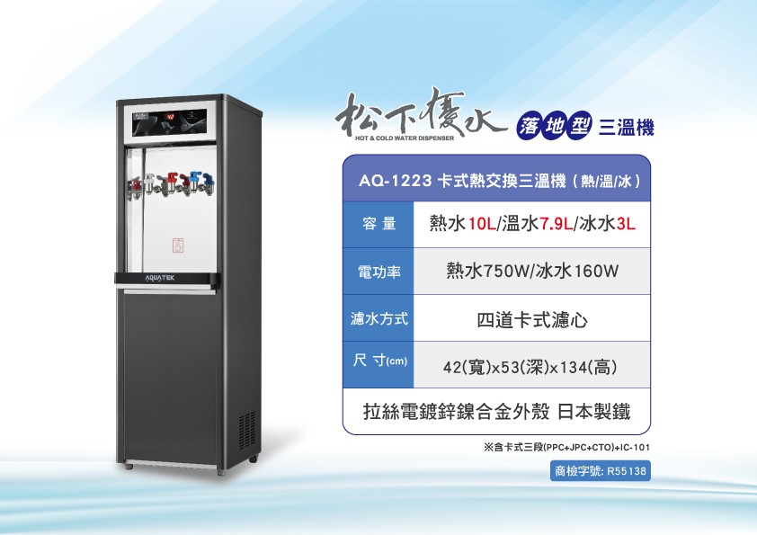 AQ-1223 卡式熱交換三溫機